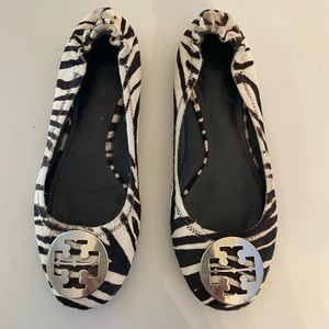 Tory Burch, size 7, zebra print flats